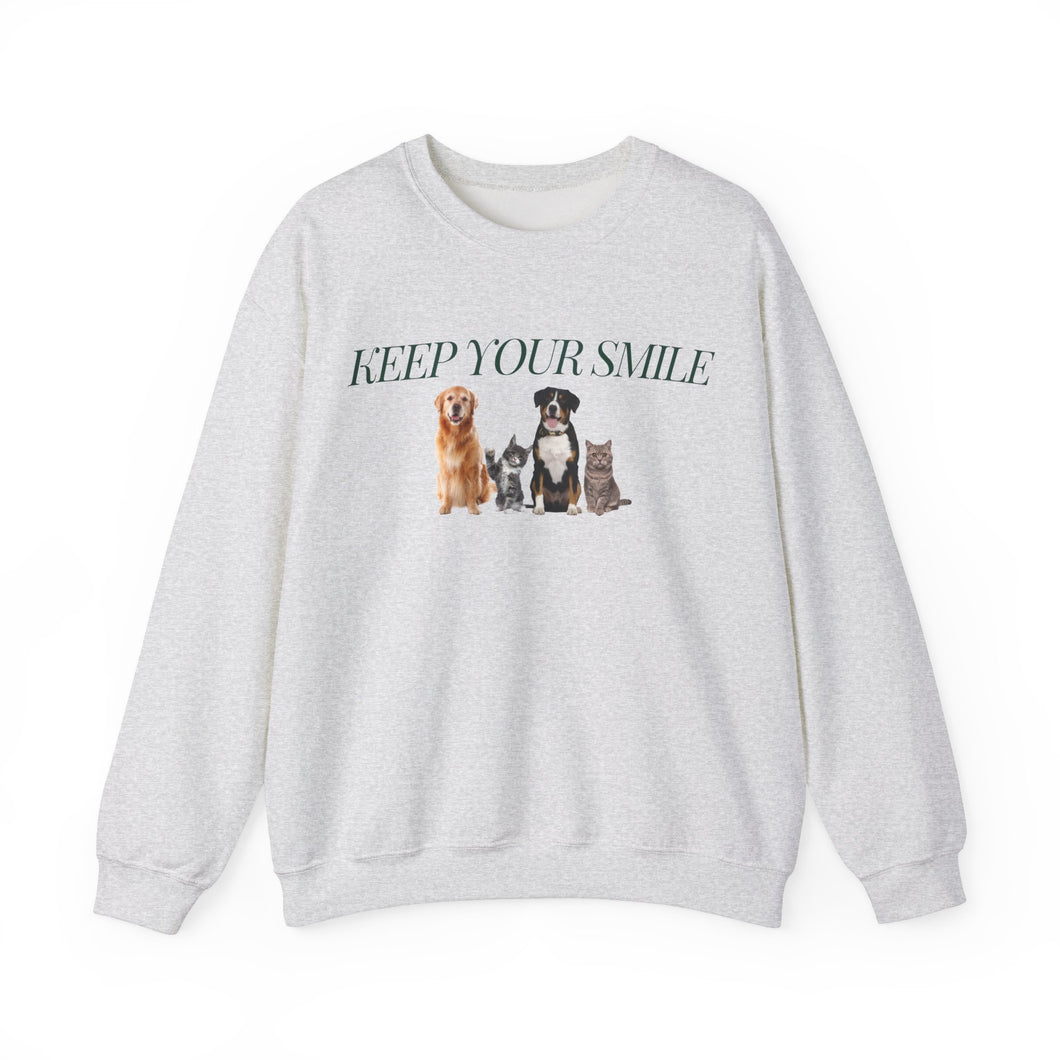 Keep Your Smile Cat and Dog Unisex Sweatshirt