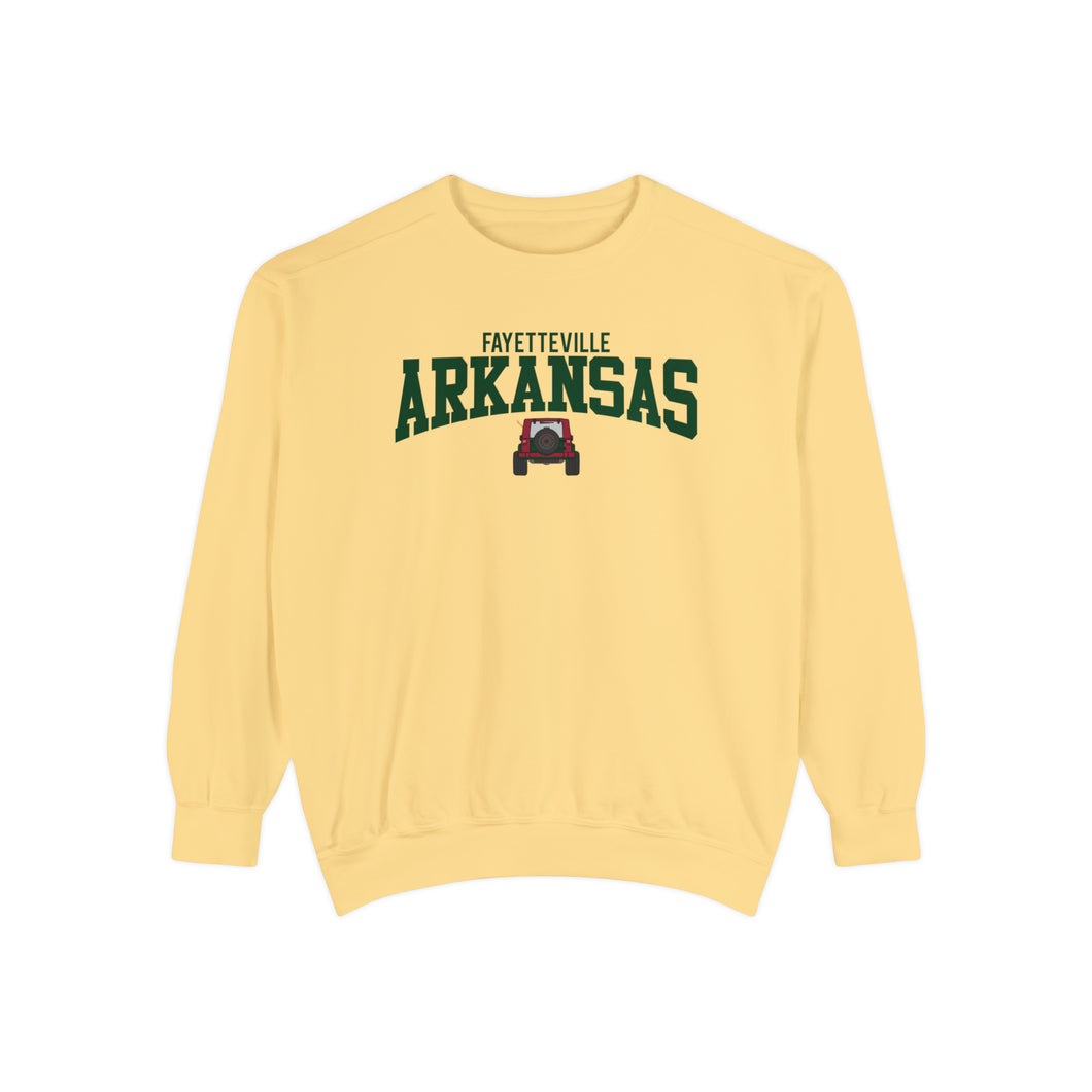 Fayetteville Arkansas Jeep Comfort Colors Sweatshirt