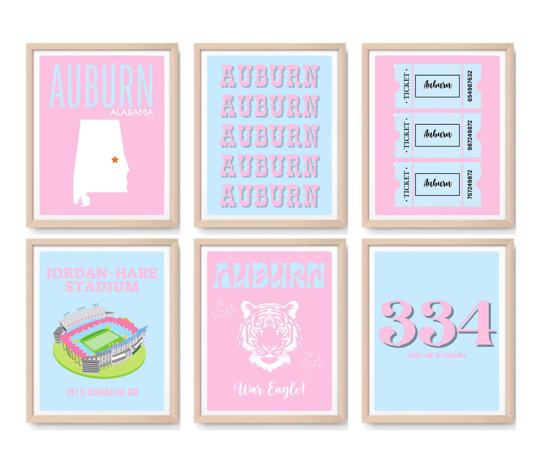 Auburn Digital Prints - Set of 6