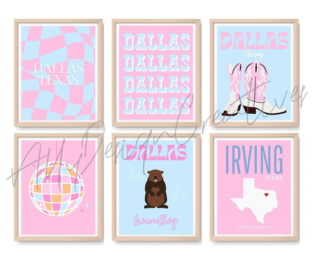 Dallas Digital Prints - Set of 6
