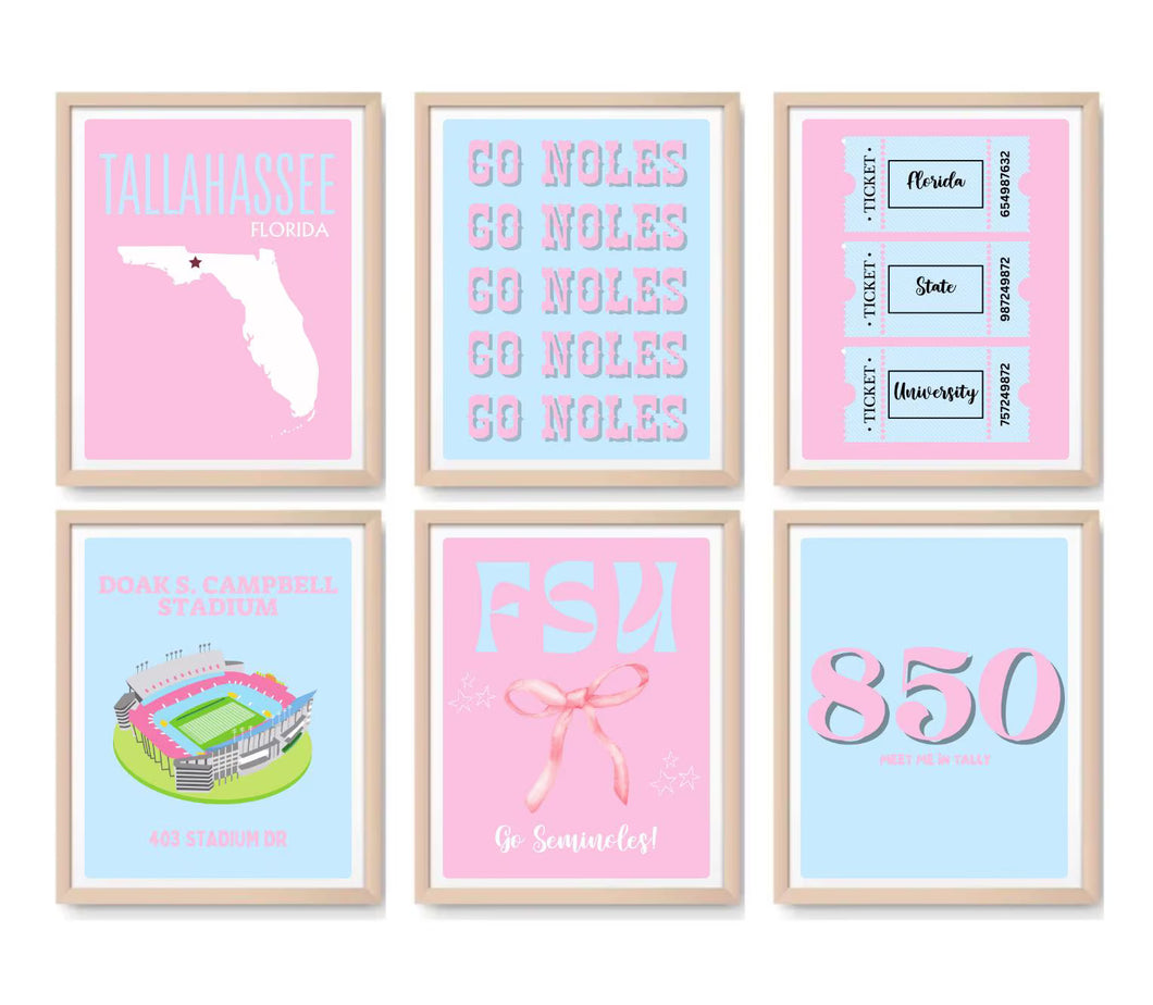 FSU Digital Prints - Set of 6