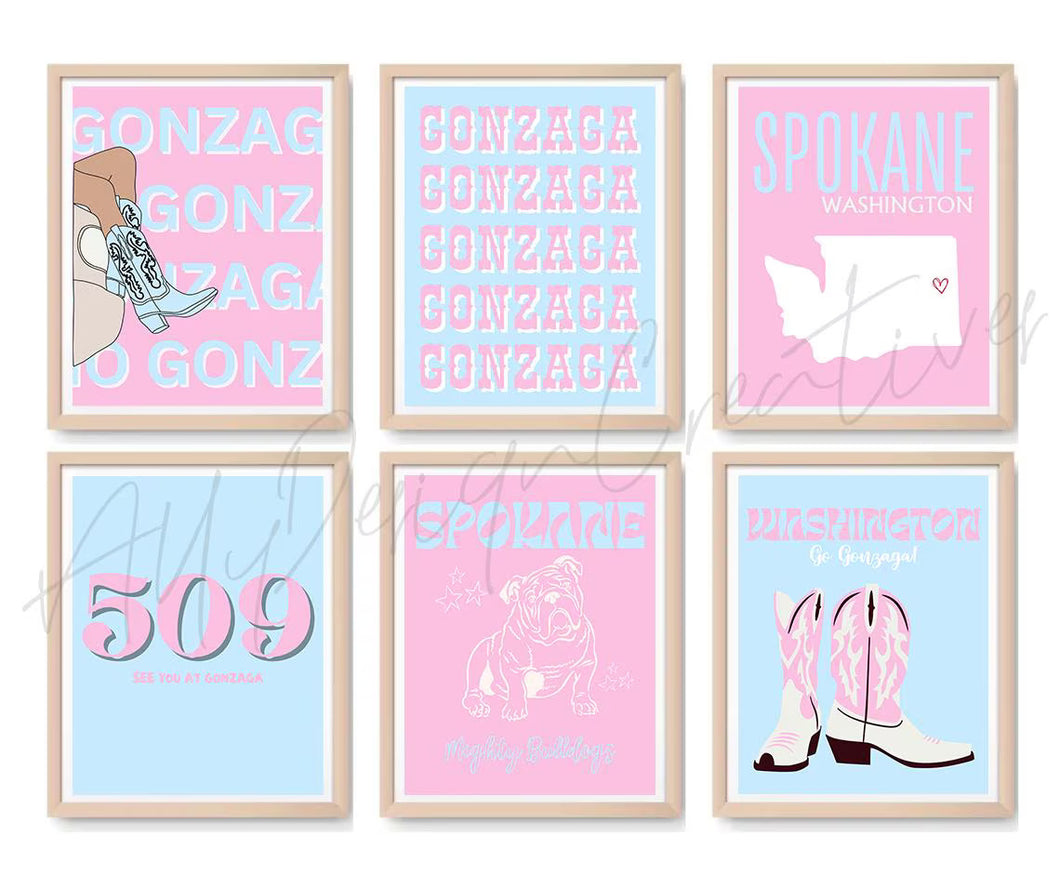 Gonzaga Digital Prints - Set of 6