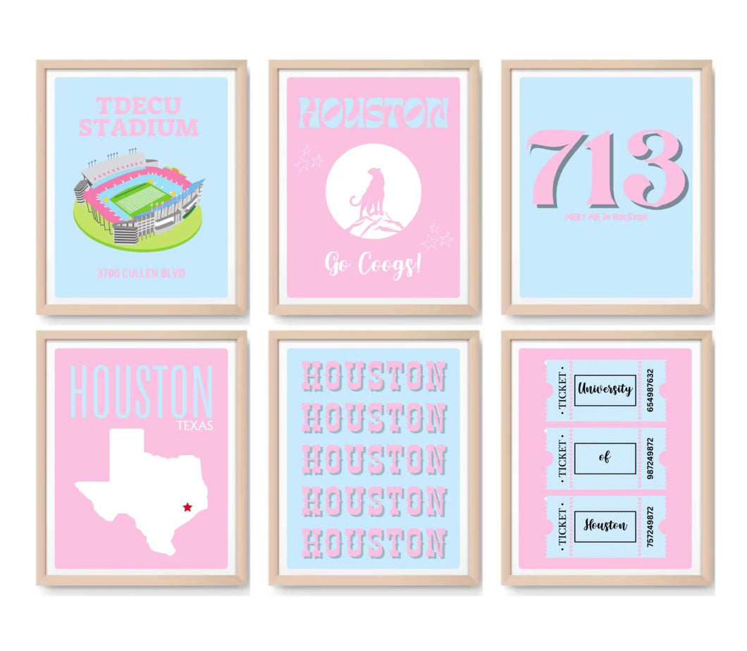 Houston Digital Prints - Set of 6