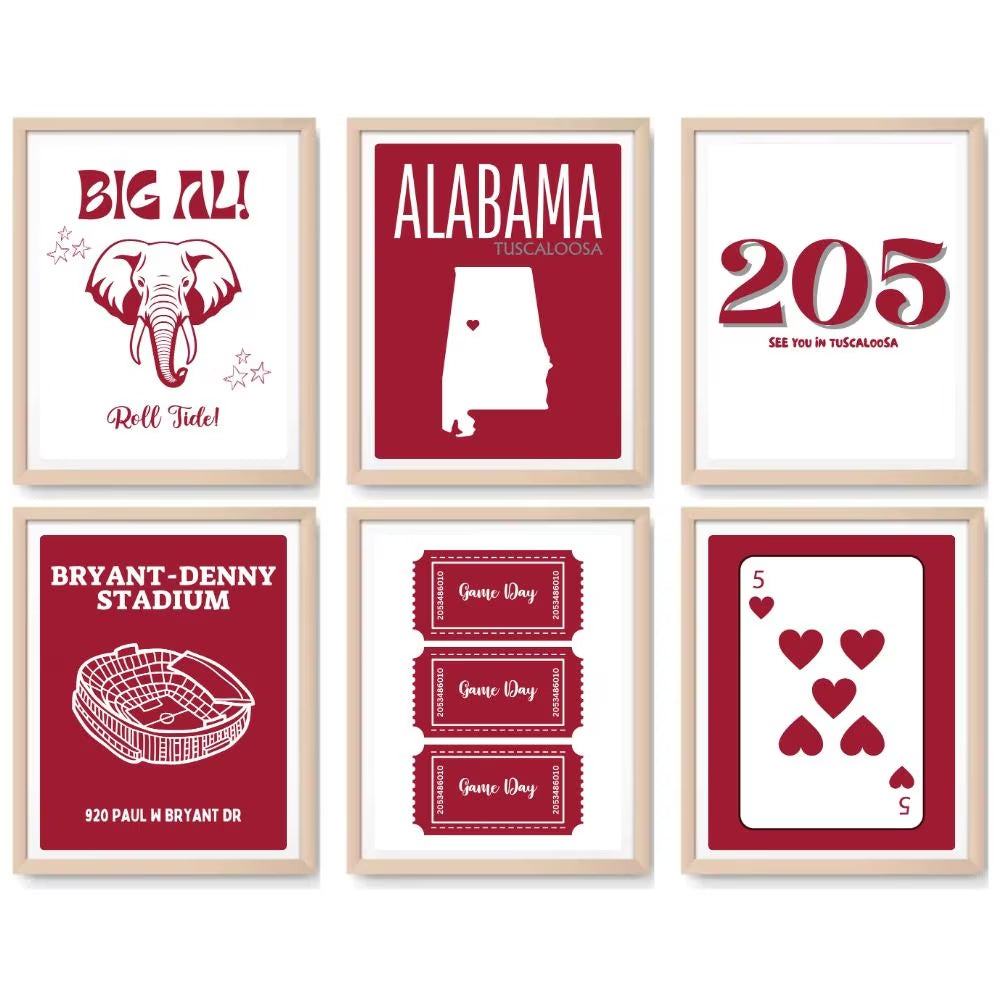 Alabama Digital Prints - Set of 6