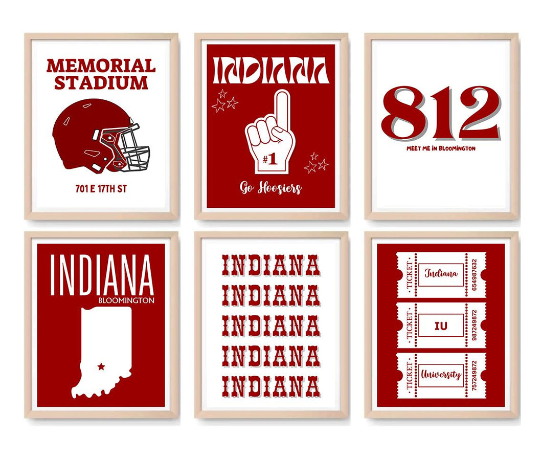 Indiana Digital Prints - Set of 6