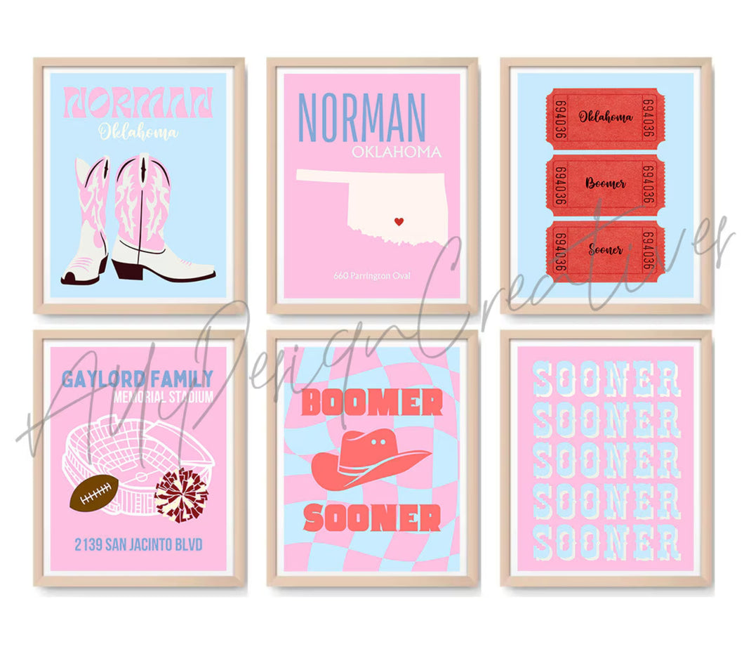Oklahoma Digital Prints - Set of 6