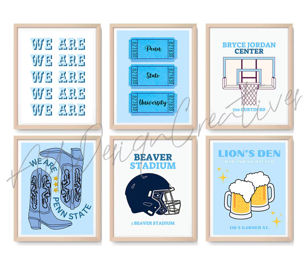 PSU Digital Prints - Set of 6