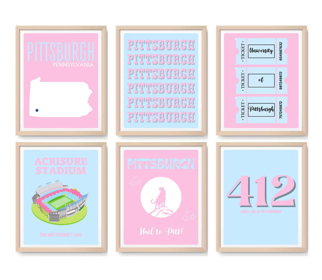 Pitt Digital Prints - Set of 6