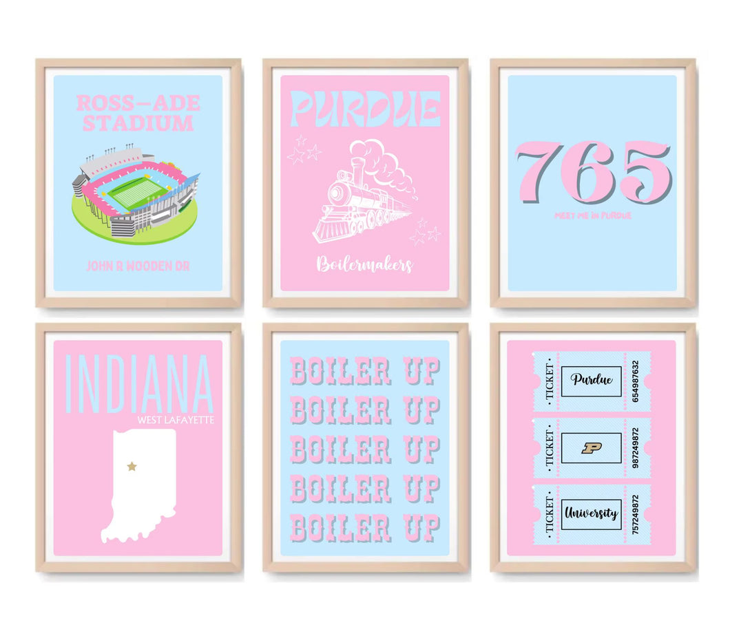 Purdue Digital Prints - Set of 6