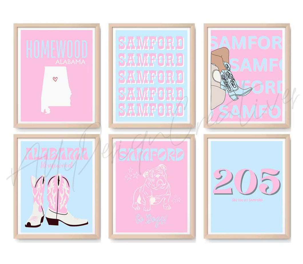 Samford Digital Prints - Set of 6