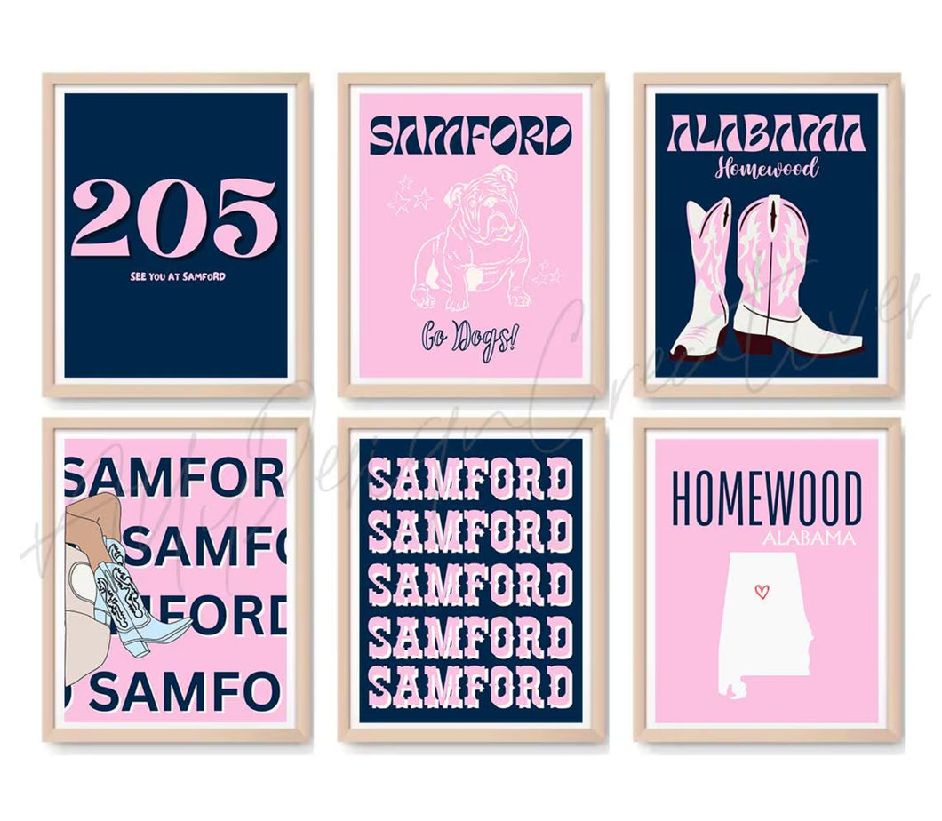 Samford Digital Prints - Set of 6
