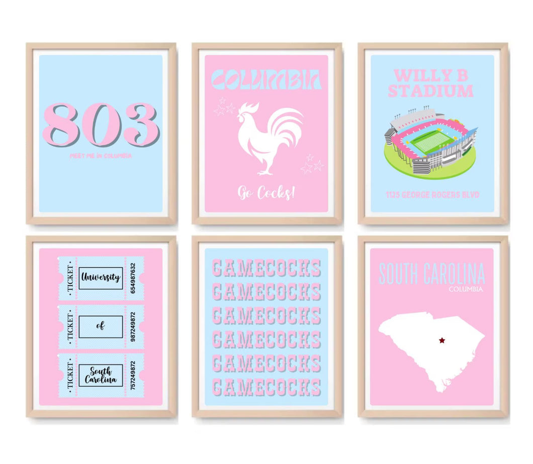 South Carolina Digital Prints - Set of 6