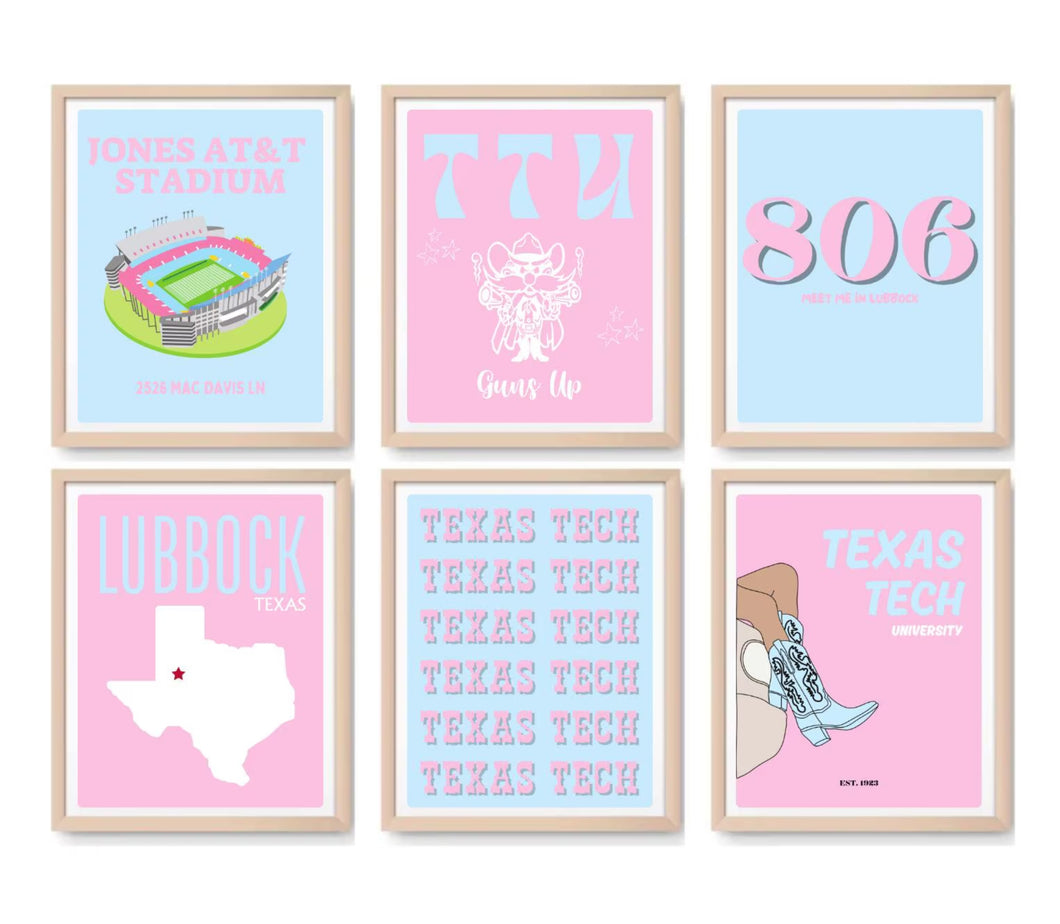 TTU Digital Prints - Set of 6