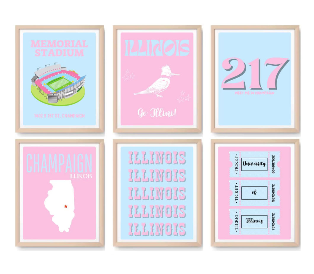 UIUC Digital Prints - Set of 6