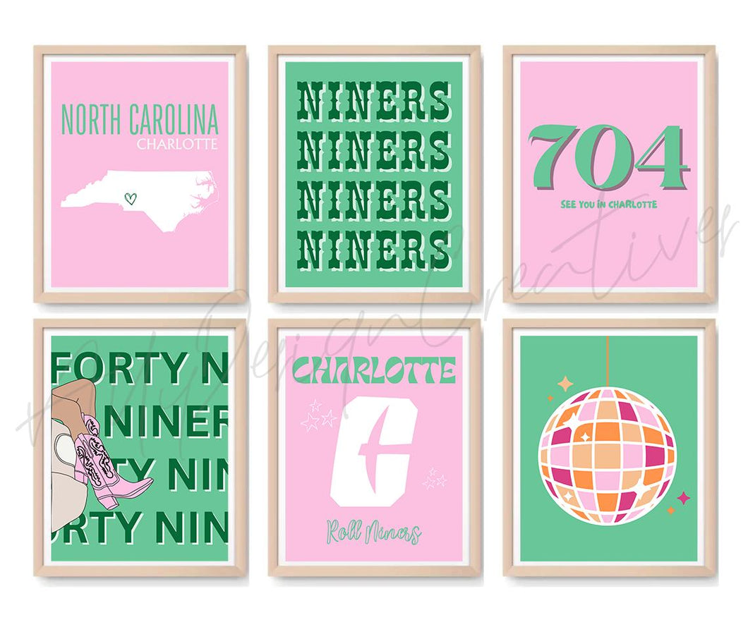 UNCC Digital Prints - Set of 6